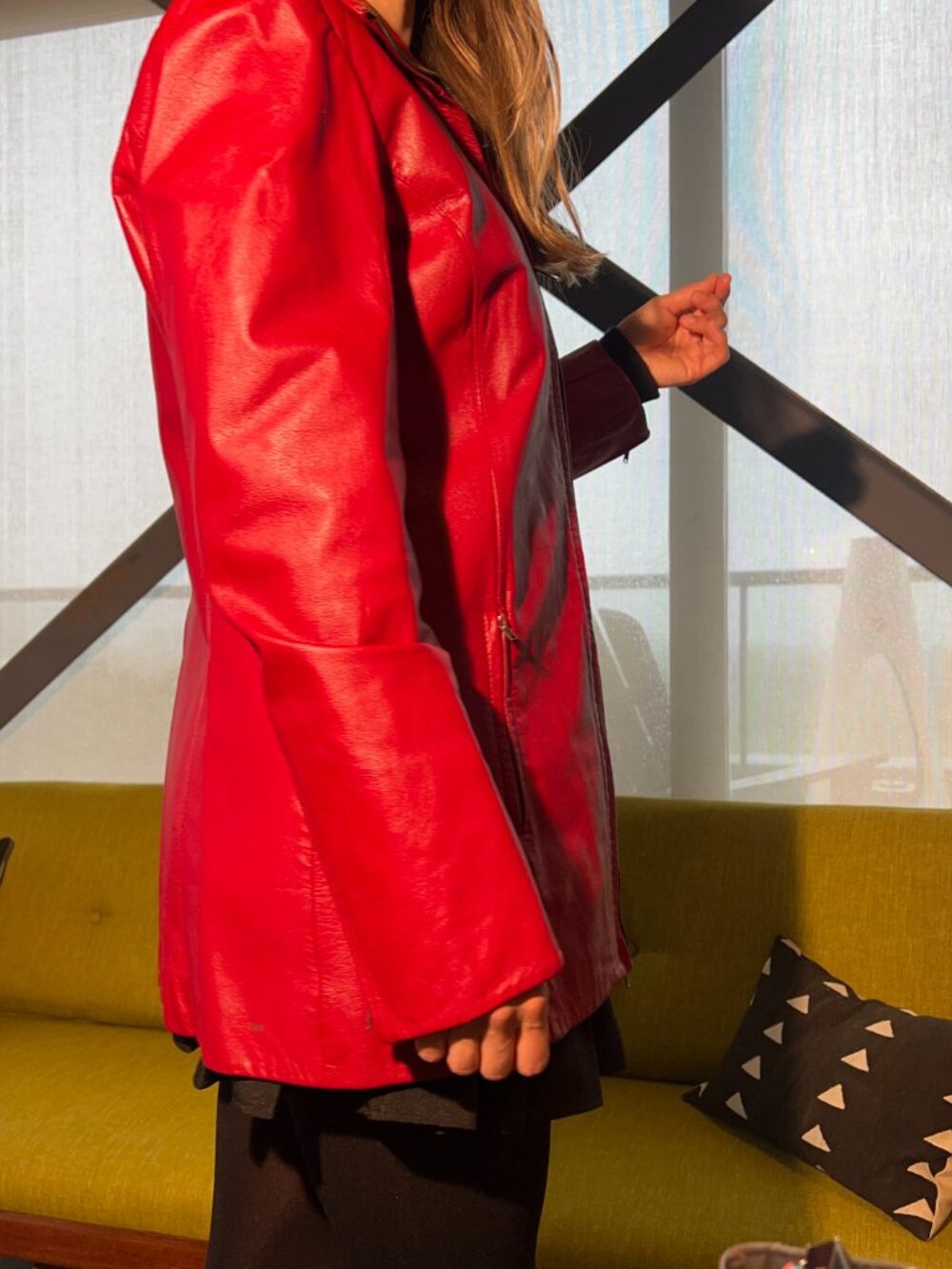 Danier Red Leather Jacket - Picture 2 of 11